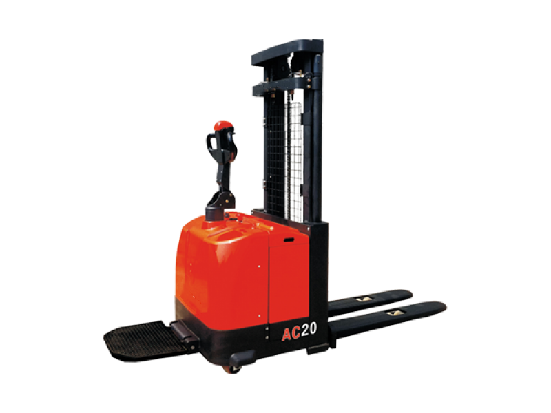 2ton stand on electric stacker with triplex mast