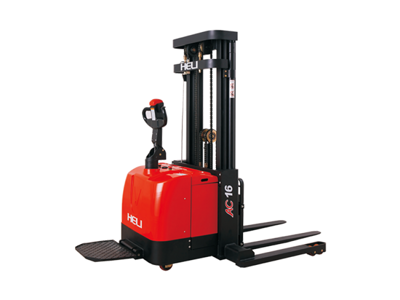 1.6ton stand on electric stacker wide legs  